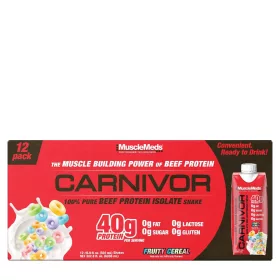   MuscleMeds Carnivor RTD - Marhafehérje Shake  (12 Csomag, Fruity Cereal)