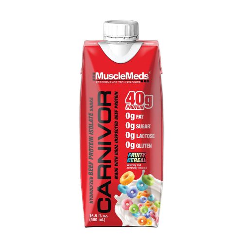 MuscleMeds Carnivor RTD - Marhafehérje Shake  (12 Csomag, Fruity Cereal)