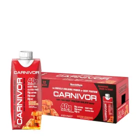   MuscleMeds Carnivor RTD - Marhafehérje Shake  (12 Csomag, Sós Karamella)