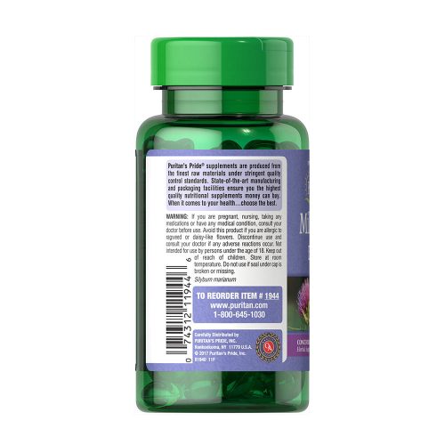 Puritan's Pride Máriatövis 4:1 Kivonat lágykapszula - Milk Thistle (90 Lágykapszula)