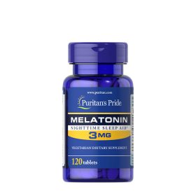   Puritan's Pride Melatonin 3 mg - Alvás Támogató Készítmény (120 Tabletta)
