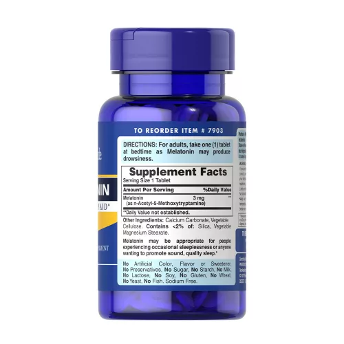 Puritan's Pride Melatonin 3 mg - Alvás Támogató Készítmény (120 Tabletta)