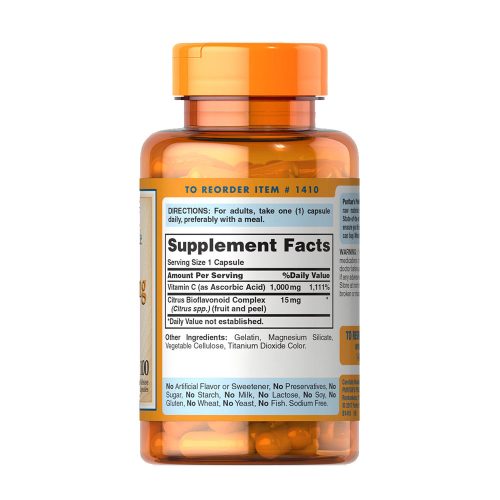 Puritan's Pride C-vitamin 1000 mg kapszula Bioflavonoidokkal (100 Kapszula)