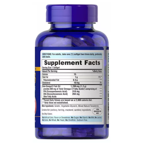 Puritan's Pride Double Strength Omega-3 Fish Oil - Extra Erős Omega-3  (90 Lágykapszula)