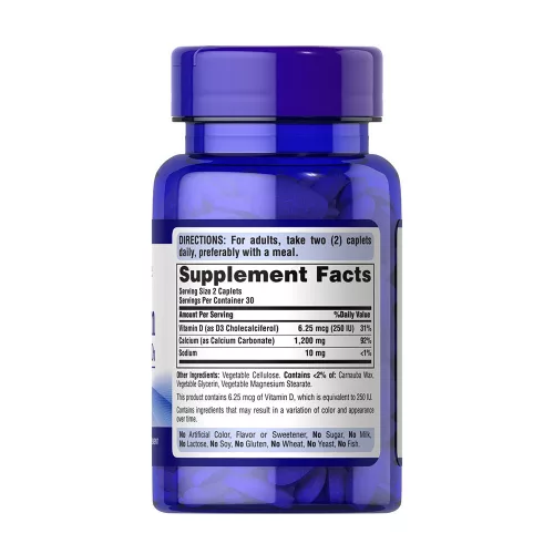 Puritan's Pride Kalcium 600 + D3-vitamin (60 Kapszula)