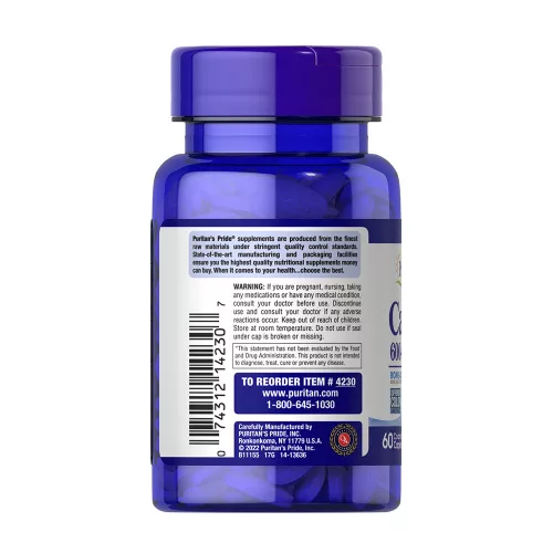 Puritan's Pride Kalcium 600 + D3-vitamin (60 Kapszula)