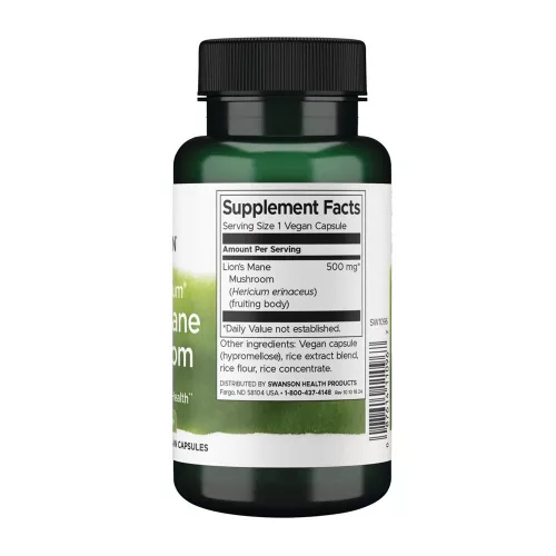 Swanson Lion's Mane Mushroom - Oroszlánsörény-gomba Kapszula (60 Kapszula)