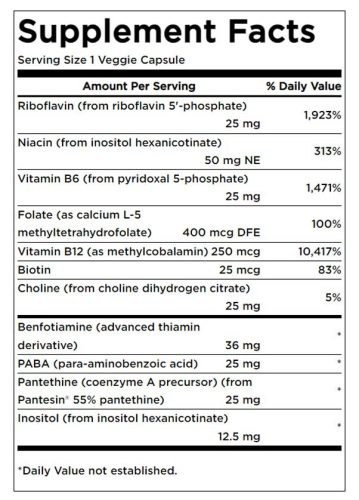 Swanson B-Vitamin Komplex kapszula - Activated B-Complex High Bioavailability (60 Veggie Kapszula)