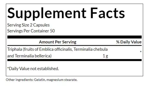 Swanson Triphala With Amla, Behada & Harada 500 mg (100 Kapszula)