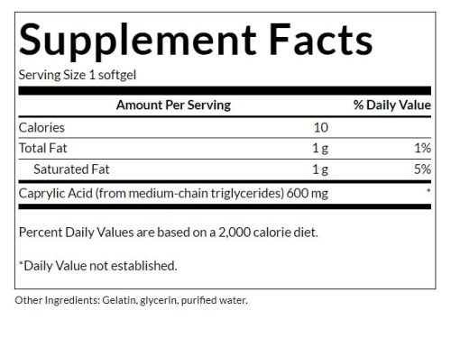Swanson Caprylic Acid 600 MG (60 Lágykapszula)