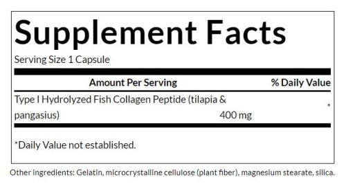 Swanson Type I Hidrolizált Tengeri Kollagén Peptidek 400 MG (60 Kapszula)