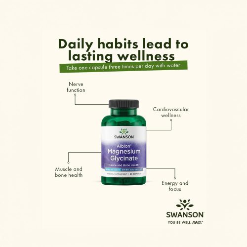 Swanson Albion Magnesium Glycinate (90 Kapszula)