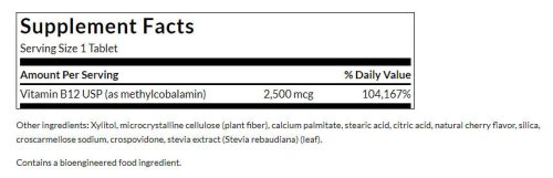 Swanson B12-vitamin Methylcobalamin (60 Tabletta)