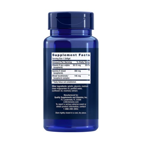 Life Extension Teljes Spektrumú E-vitamin lágykapszula Tokoferollal és Tokotrienollal (60 Lágykapszula)
