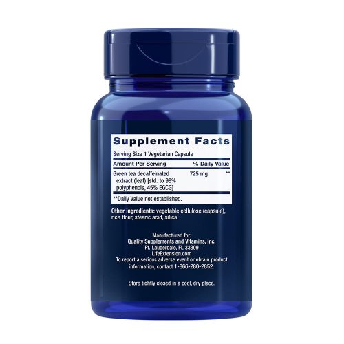 Life Extension Koffeinmentes Zöld Tea Kivonat kapszula - Decaffeinated Mega Green Tea Extract (100 Veg Kapszula)
