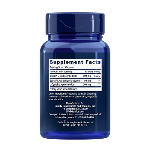 Life Extension Glutation, Cisztein & C-vitamin kapszula - Glutathione, Cysteine & C  (100 Veg Kapszula)