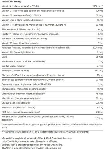 Life Extension Szülés Előtti Komplex Multivitamin kapszula - Prenatal Advantage (120 Lágykapszula)