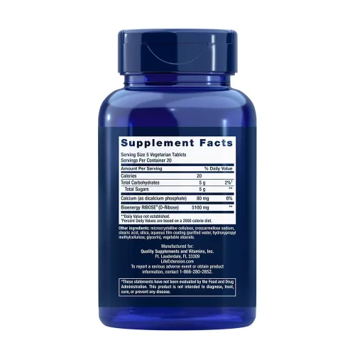 Life Extension D-Ribose Tablets (100 Tabletta)