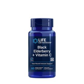  Life Extension Black Elderberry + Vitamin C - Fekete Bodza C-vitaminnal (60 Veg Kapszula)