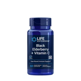   Life Extension Black Elderberry + Vitamin C - Fekete Bodza C-vitaminnal (60 Veg Kapszula)