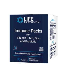   Life Extension Immune Packs with Vitamin C & D, Zinc and Probiotic (30 Csomag)