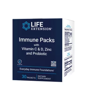   Life Extension Immune Packs with Vitamin C & D, Zinc and Probiotic (30 Csomag)