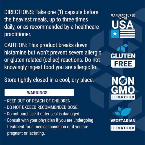 Life Extension Food Sensitivity Relief with Diamine Oxidase (DAO) (60 Kapszula)