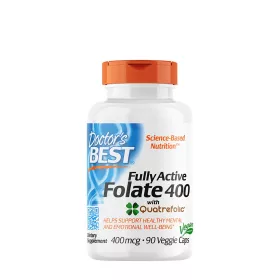   Doctor's Best Aktív Folát 400 kapszula + Quatrefolic 400 mcg (90 Veggie Kapszula)