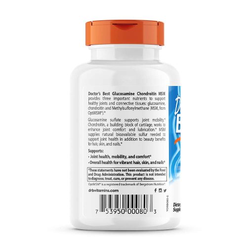 Doctor's Best Glükózamin Kondroitin MSM kapszula OptiMSM-el (120 Kapszula)