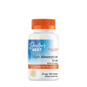   Doctor's Best Hatékony Felszívódású Vas 27 mg (120 Tabletta)