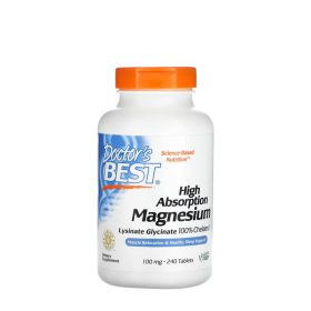   Doctor's Best Hatékony Felszívódású Magnézium 100 mg (240 Tabletta)