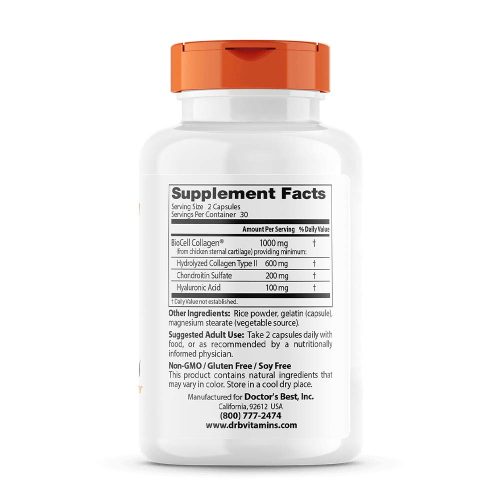 Doctor's Best Hialuronsav + Kondroitin-Szulfát + Biocell (60 Kapszula)