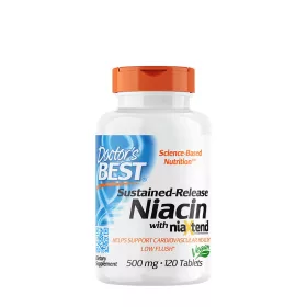  Doctor's Best Nyújtott Felszabadulású Niacin 500 mg tabletta Niaxtend-del (120 Tabletta)