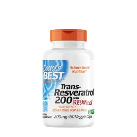   Doctor's Best Transz-Rezveratrol 200 mg kapszula Resivinol-lal (60 Veggie Kapszula)