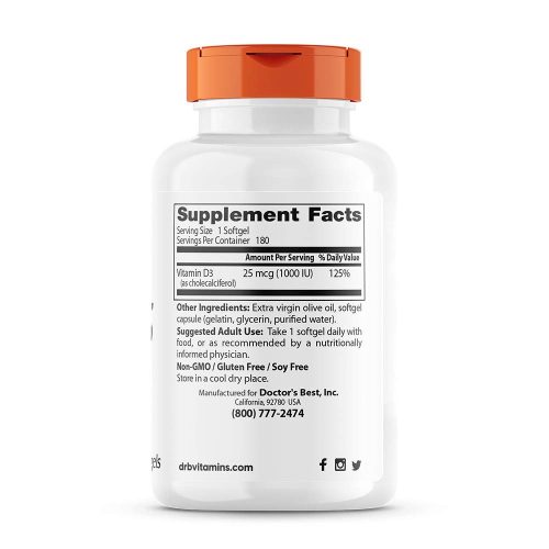 Doctor's Best D-vitamin 1000 NE (180 Lágykapszula)