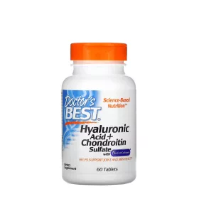   Doctor's Best Hialuronsav + Kondroitin-Szulfát + Biocell Kollagénnel (60 Tabletta)