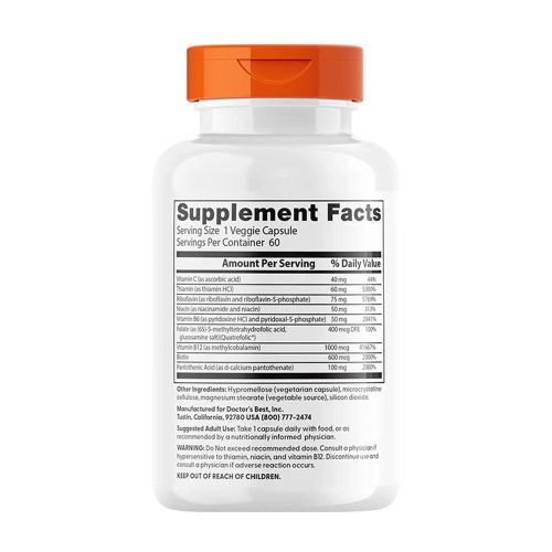 Doctor's Best Fully Active B Complex with Quatrefolic (60 Kapszula)