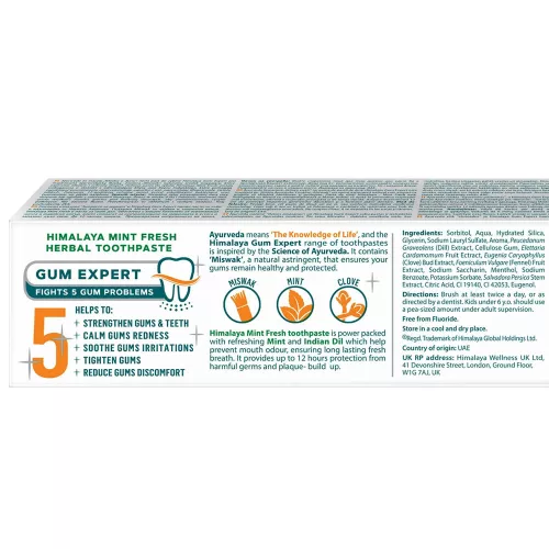 Himalaya Mint Fresh Frissítő, Mentás Gyógynövényes Fogkrémgél (75 ml)