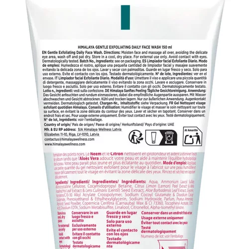 Himalaya Gyengéd Radírozó Arclemosó Gél (150 ml, Sárgabarack – Aloe vera)