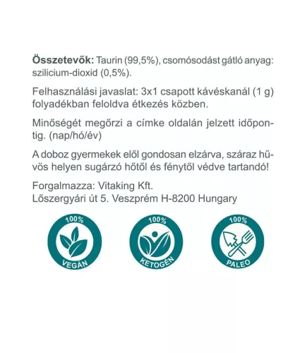 Vitaking Taurin Italpor (Natúr) (300 g)