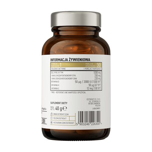 OstroVit Pharma Elite Omega 3 D3 + K2 (30 Kapszula)