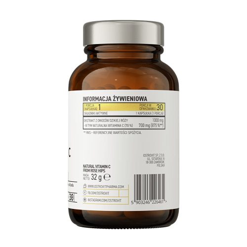 OstroVit Pharma Natural Vitamin C from Rose Hips (30 Kapszula)
