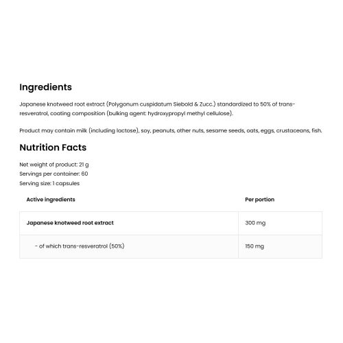 OstroVit Resveratrol VEGE - Rezveratrol kapszula (60 Veg Kapszula)