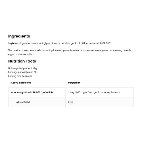 OstroVit Pharma Garlic - Fokhagyma kivonat (60 Lágykapszula)