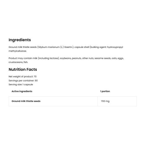 OstroVit Milk Thistle VEGE - Máriatövis Kivonat (90 Kapszula)