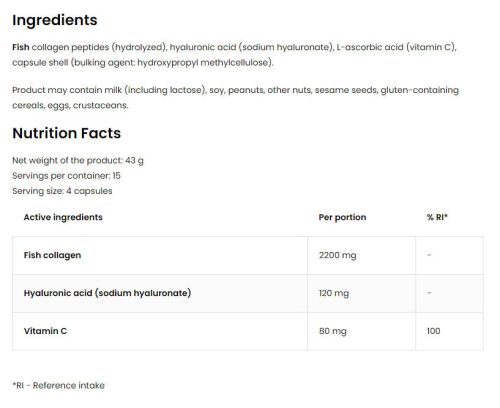 OstroVit Pharma Marine Collagen - Tengeri Hal Kollagén (60 Kapszula)