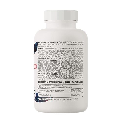 OstroVit K2-Vitamin 200 mcg Natto MK-7 (90 Tabletta)