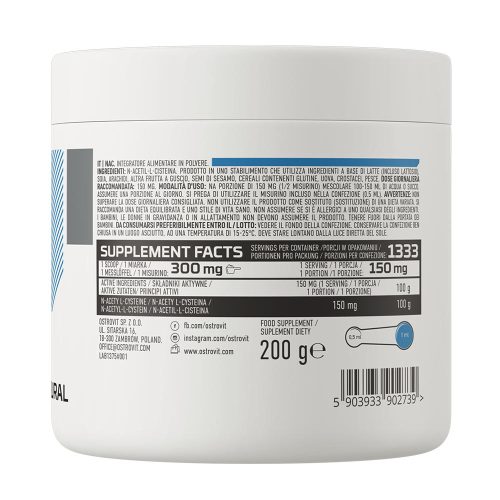 OstroVit NAC 200 g Natural - N-Acetil-L-Cisztein (200 g)