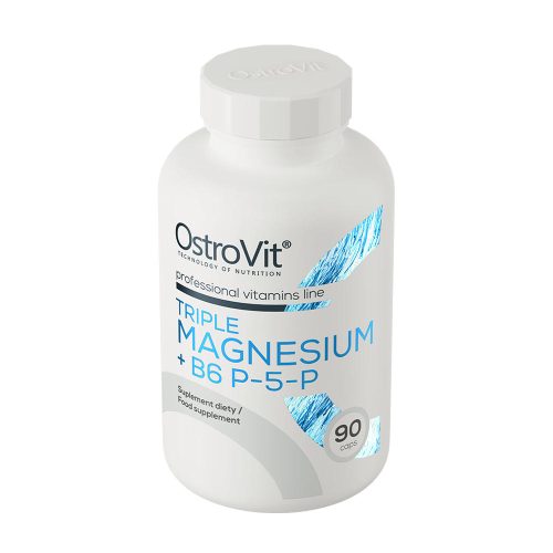 OstroVit Triple Magnesium + B6 P-5-P - Magnézium B6 Vitaminnal (90 Kapszula)