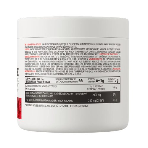 OstroVit Magnézium-citrát - Málnás Limonádé Mentával (200 g)